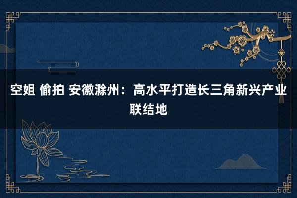 空姐 偷拍 安徽滁州：高水平打造长三角新兴产业联结地