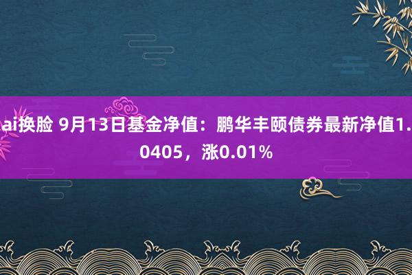 ai换脸 9月13日基金净值：鹏华丰颐债券最新净值1.0405，涨0.01%