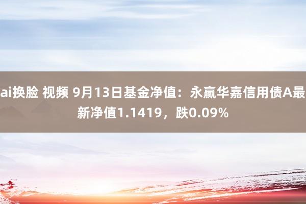 ai换脸 视频 9月13日基金净值：永赢华嘉信用债A最新净值1.1419，跌0.09%