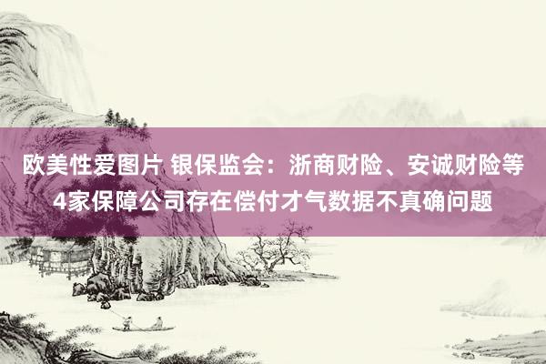 欧美性爱图片 银保监会：浙商财险、安诚财险等4家保障公司存在偿付才气数据不真确问题