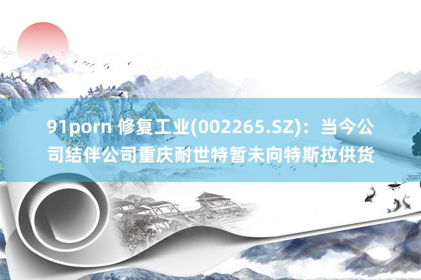 91porn 修复工业(002265.SZ)：当今公司结伴公司重庆耐世特暂未向特斯拉供货