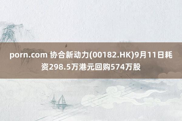 porn.com 协合新动力(00182.HK)9月11日耗资298.5万港元回购574万股