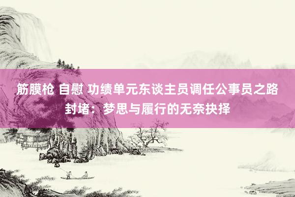 筋膜枪 自慰 功绩单元东谈主员调任公事员之路封堵：梦思与履行的无奈抉择