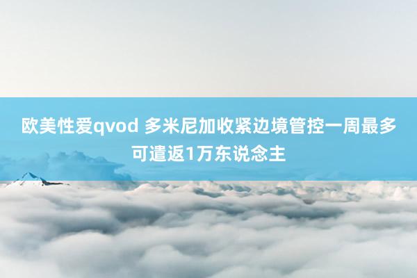 欧美性爱qvod 多米尼加收紧边境管控　一周最多可遣返1万东说念主