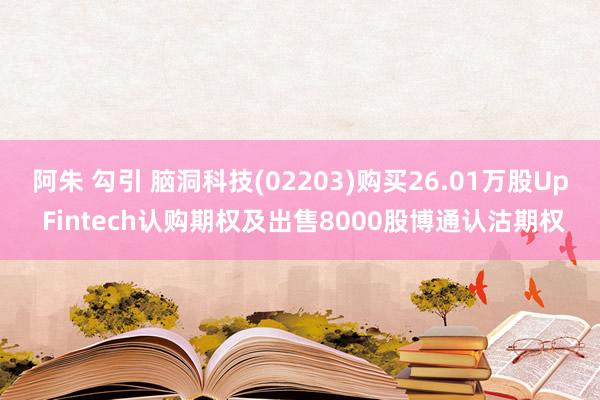 阿朱 勾引 脑洞科技(02203)购买26.01万股Up Fintech认购期权及出售8000股博通认沽期权