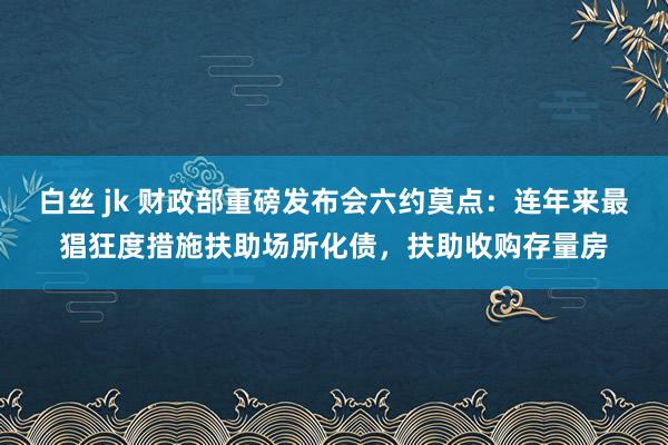 白丝 jk 财政部重磅发布会六约莫点：连年来最猖狂度措施扶助场所化债，扶助收购存量房