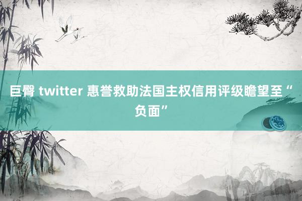 巨臀 twitter 惠誉救助法国主权信用评级瞻望至“负面”