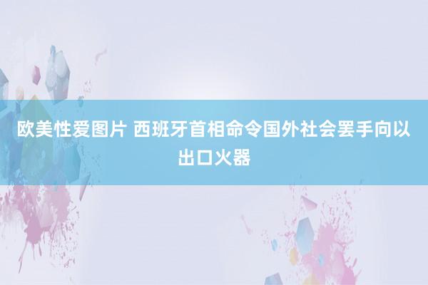 欧美性爱图片 西班牙首相命令国外社会罢手向以出口火器