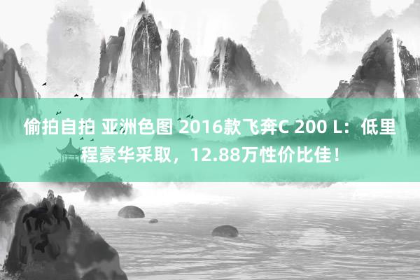 偷拍自拍 亚洲色图 2016款飞奔C 200 L：低里程豪华采取，12.88万性价比佳！