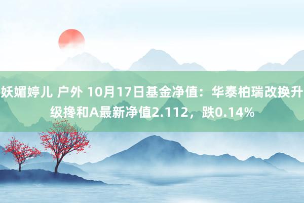 妖媚婷儿 户外 10月17日基金净值：华泰柏瑞改换升级搀和A最新净值2.112，跌0.14%