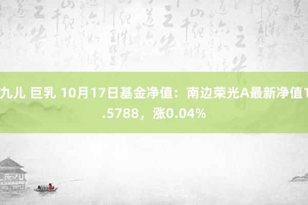 九儿 巨乳 10月17日基金净值：南边荣光A最新净值1.5788，涨0.04%