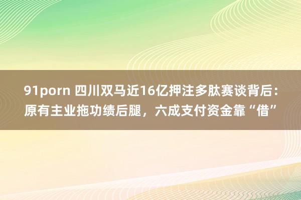 91porn 四川双马近16亿押注多肽赛谈背后：原有主业拖功绩后腿，六成支付资金靠“借”