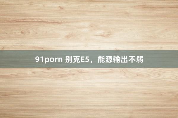 91porn 别克E5，能源输出不弱