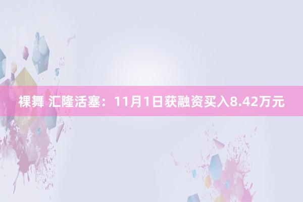 裸舞 汇隆活塞：11月1日获融资买入8.42万元