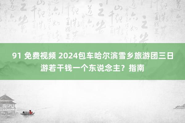 91 免费视频 2024包车哈尔滨雪乡旅游团三日游若干钱一个东说念主？指南