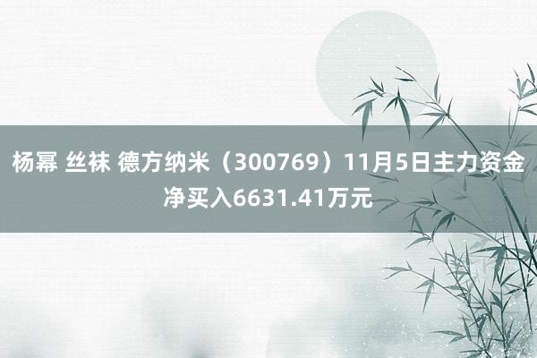 杨幂 丝袜 德方纳米（300769）11月5日主力资金净买入6631.41万元