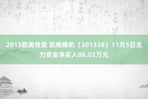 2013欧美性爱 凯格精机（301338）11月5日主力资金净买入88.02万元