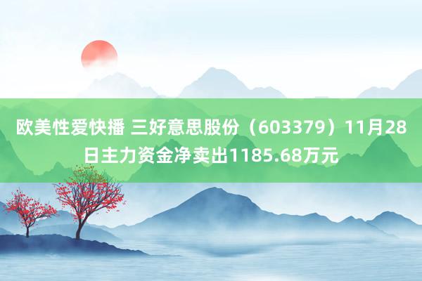 欧美性爱快播 三好意思股份（603379）11月28日主力资金净卖出1185.68万元