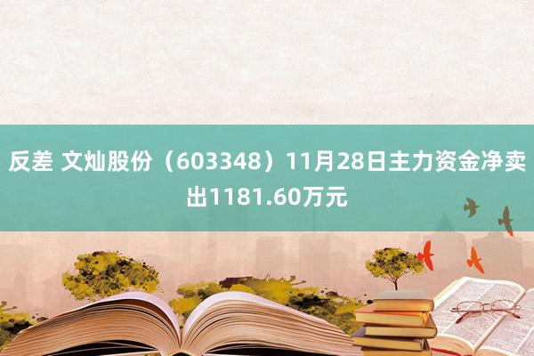 反差 文灿股份（603348）11月28日主力资金净卖出1181.60万元