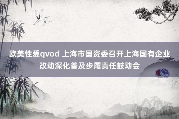 欧美性爱qvod 上海市国资委召开上海国有企业改动深化普及步履责任鼓动会