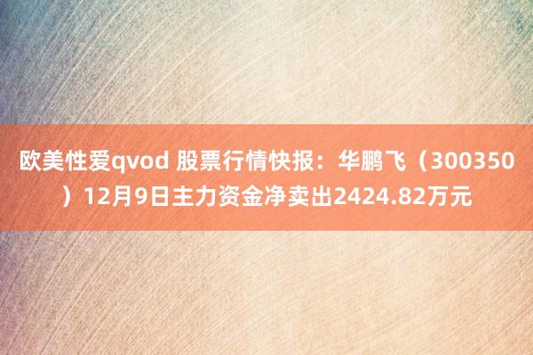 欧美性爱qvod 股票行情快报：华鹏飞（300350）12月9日主力资金净卖出2424.82万元