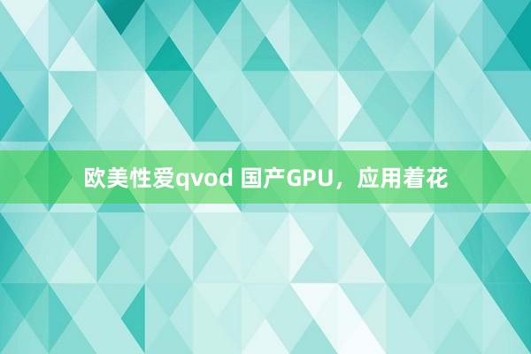 欧美性爱qvod 国产GPU，应用着花