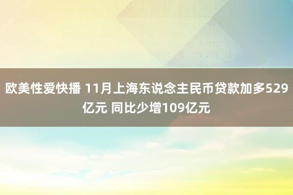 欧美性爱快播 11月上海东说念主民币贷款加多529亿元 同比少增109亿元