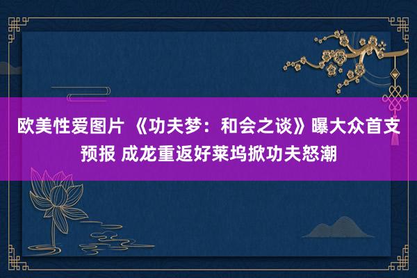 欧美性爱图片 《功夫梦：和会之谈》曝大众首支预报 成龙重返好莱坞掀功夫怒潮