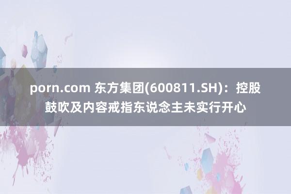 porn.com 东方集团(600811.SH)：控股鼓吹及内容戒指东说念主未实行开心