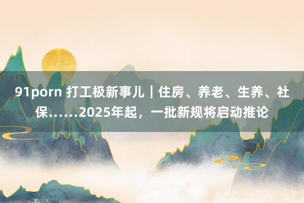 91porn 打工极新事儿｜住房、养老、生养、社保……2025年起，一批新规将启动推论